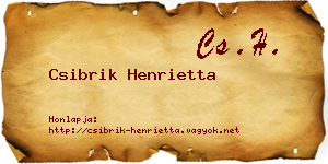 Csibrik Henrietta névjegykártya