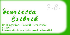 henrietta csibrik business card